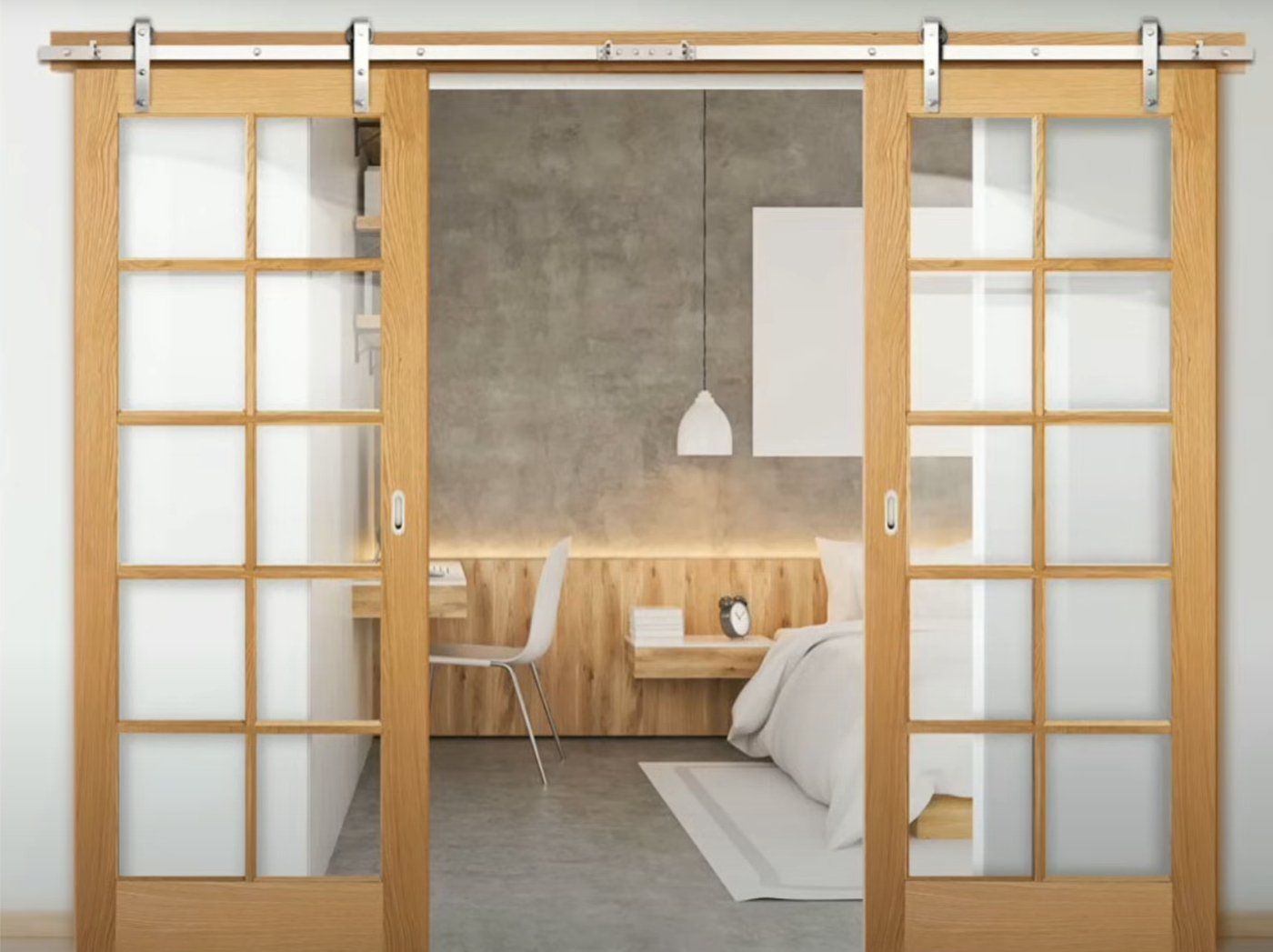 Barn Door Double Installation Interior Design