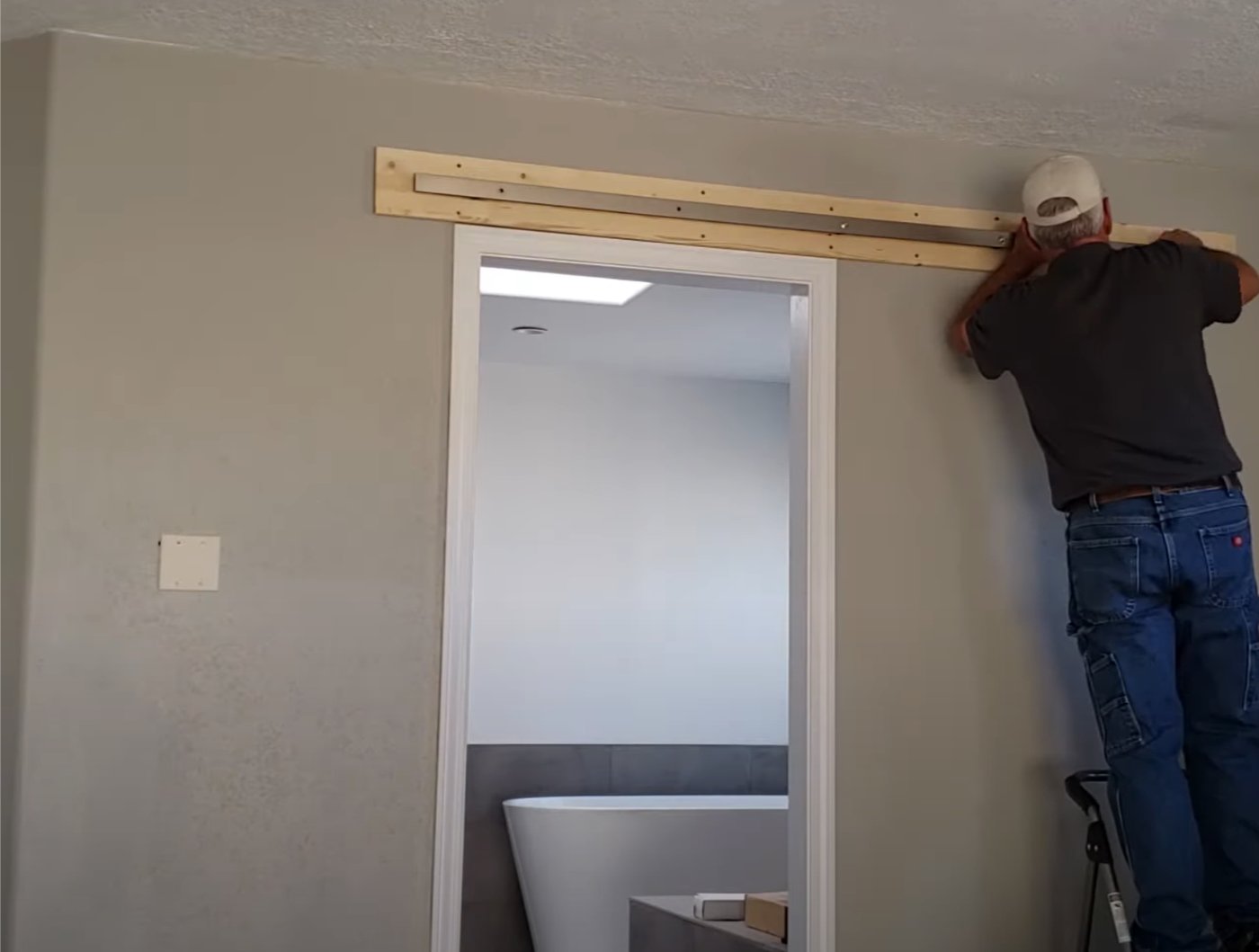 Barn Door Track Hardware Install Bathroom