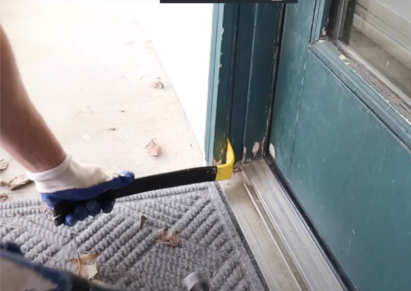 Sliding Door Bottom Track Pry Out Replacement